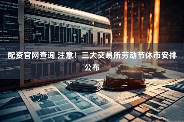 配资官网查询 注意！三大交易所劳动节休市安排公布