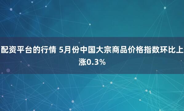 配资平台的行情 5月份中国大宗商品价格指数环比上涨0.3%